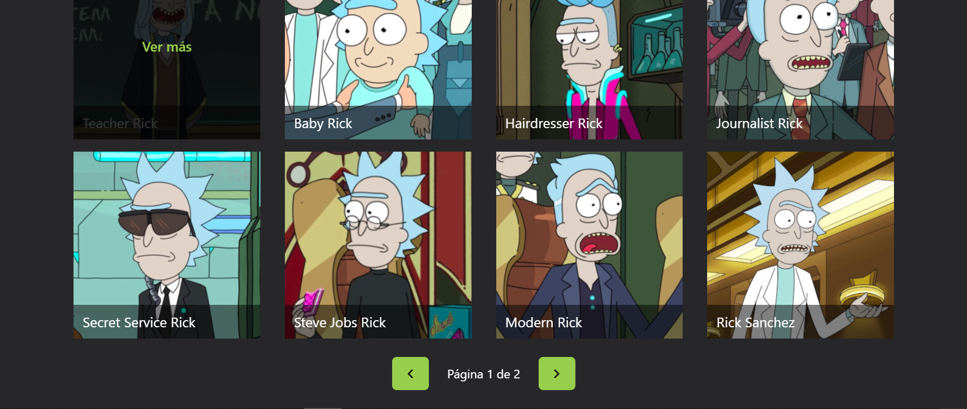 Captura de pantalla de Rick and Morty APP + GraphQL